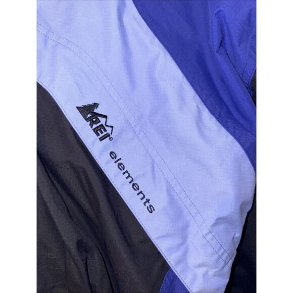 REI Women's Coat Gorpcore Full Zip Stowable Hood Blue Size M Cinch Waist AY - Picture 3 of 9